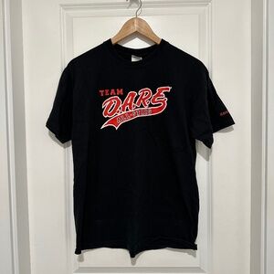 2/$40 Vintage D.A.R.E All Stars Unisex Tee.Medium  True Black with Red and White